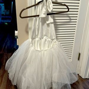 White bridal shower tulle dress